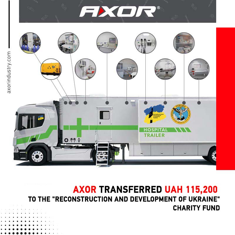 AXOR transferred UAH 115,200 to the "Reconstruction and Development of Ukraine" charity fund